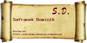 Safranek Dominik névjegykártya